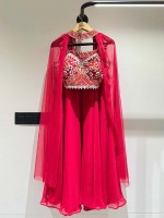 Rani Pink Pure Georgette Readymade Lehenga Choli